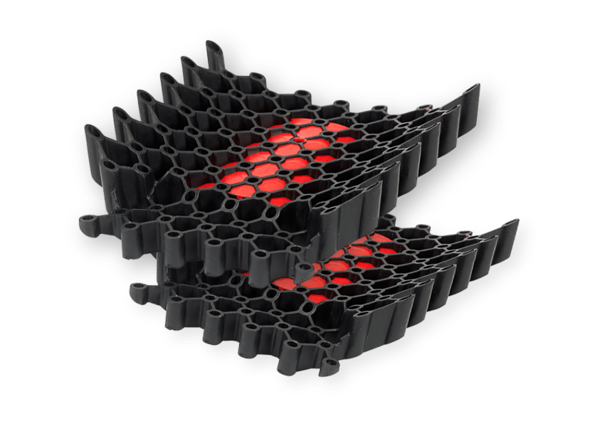 McAlpine Pocket Kneepads with Redbacks® Cushioning Technology products, showing kneepad inserts, perfectly sized for work trousers